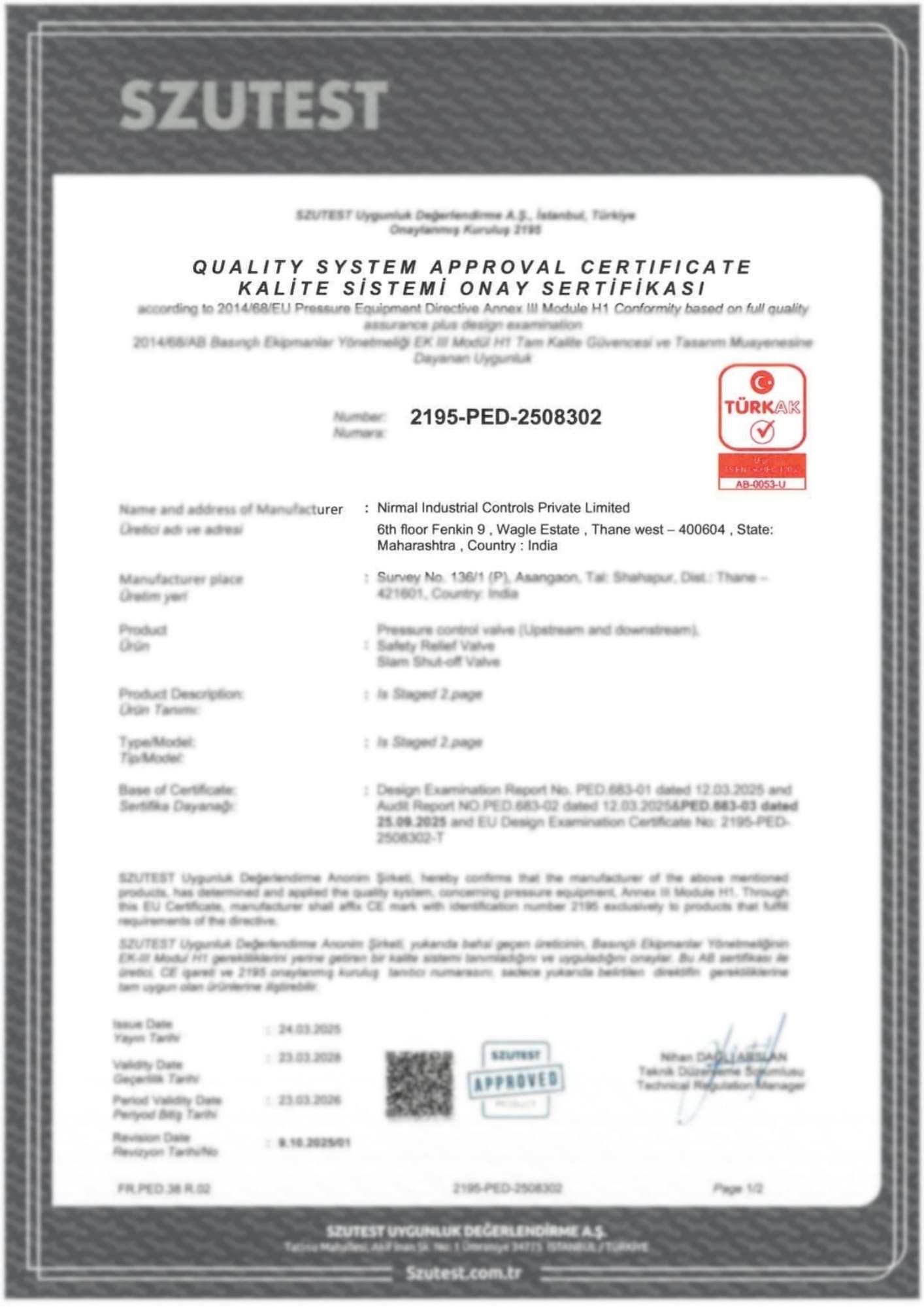 Pressure Control Valve Manufacturer India