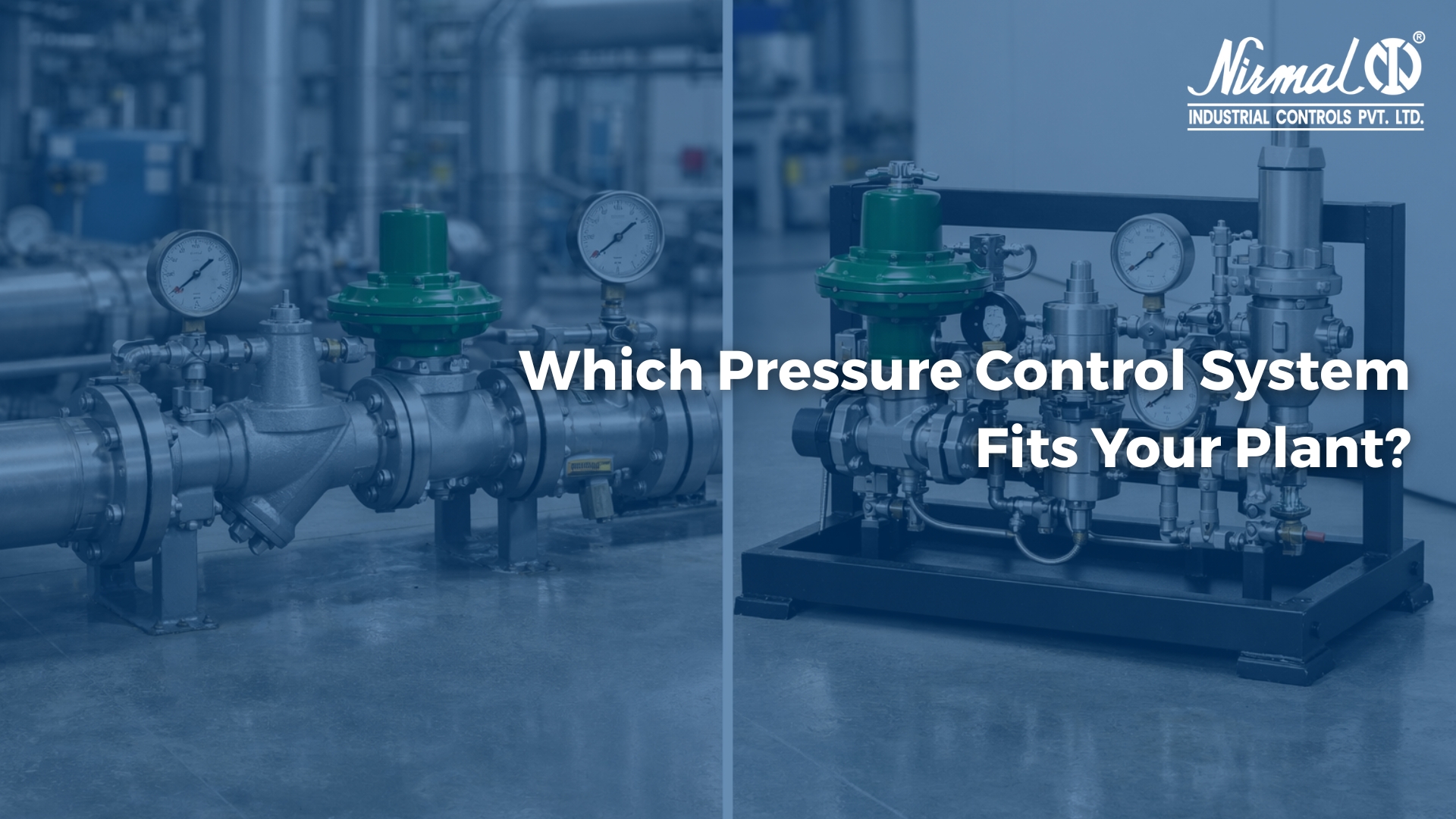 Comparison of a pressure reducing station and a skid-mounted pressure regulating system used for industrial pressure control.